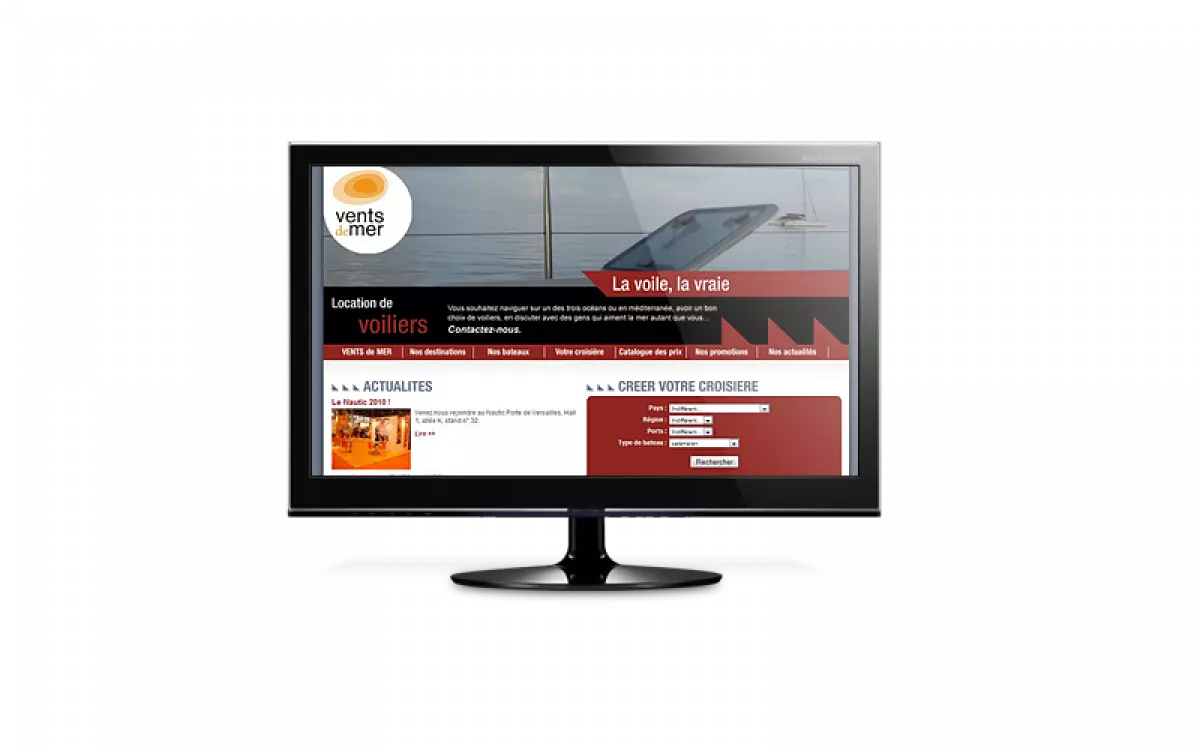 Site web de location de voiliers, Vents de Mer à Redon en Ille-et-Vilaine