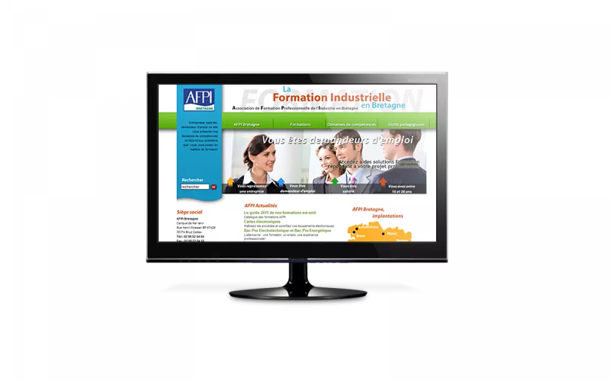 Home page de AFPI-CFAI, site internet des centres de formations de Bretagne