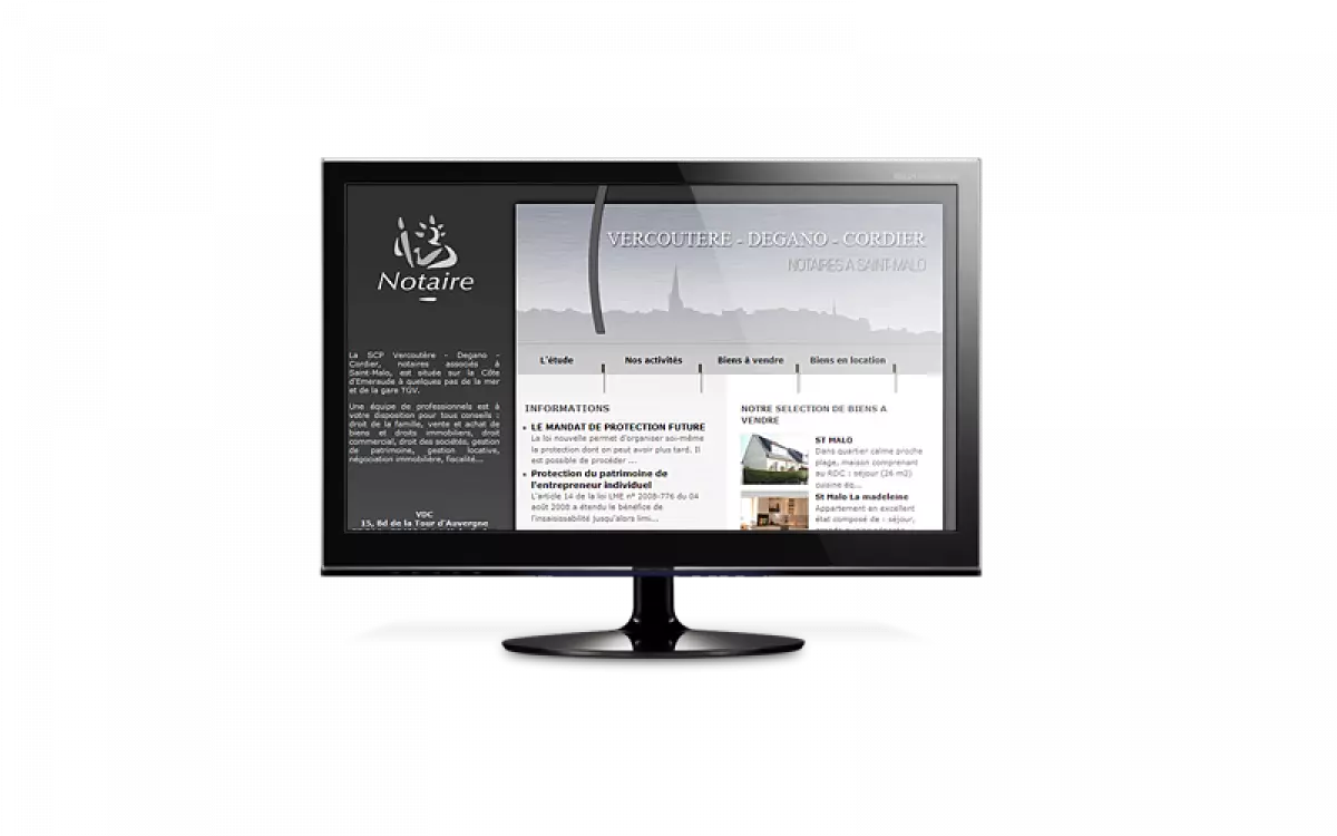 Site internet et extranet de l'étude notariale VDCR, basée à Saint-Malo