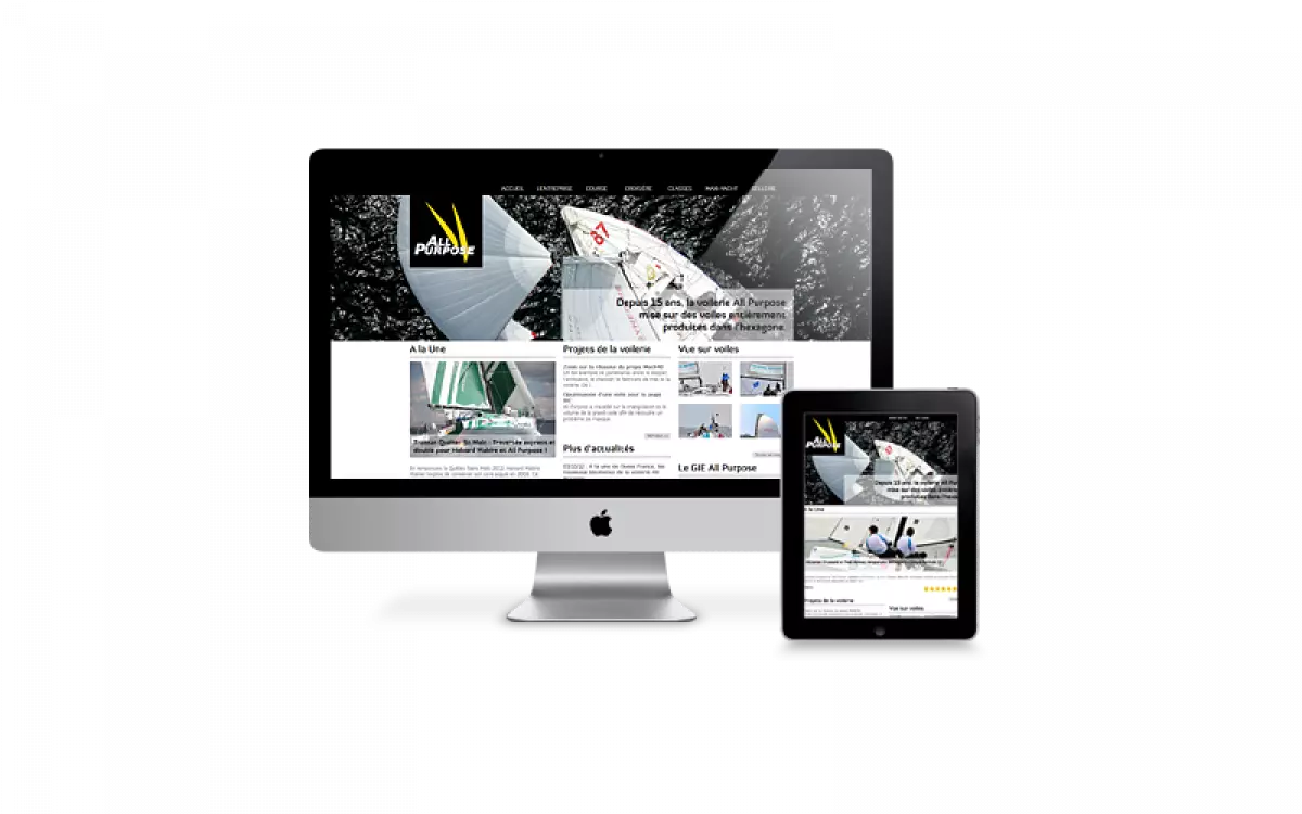 page d'accueil site internet All Purpose