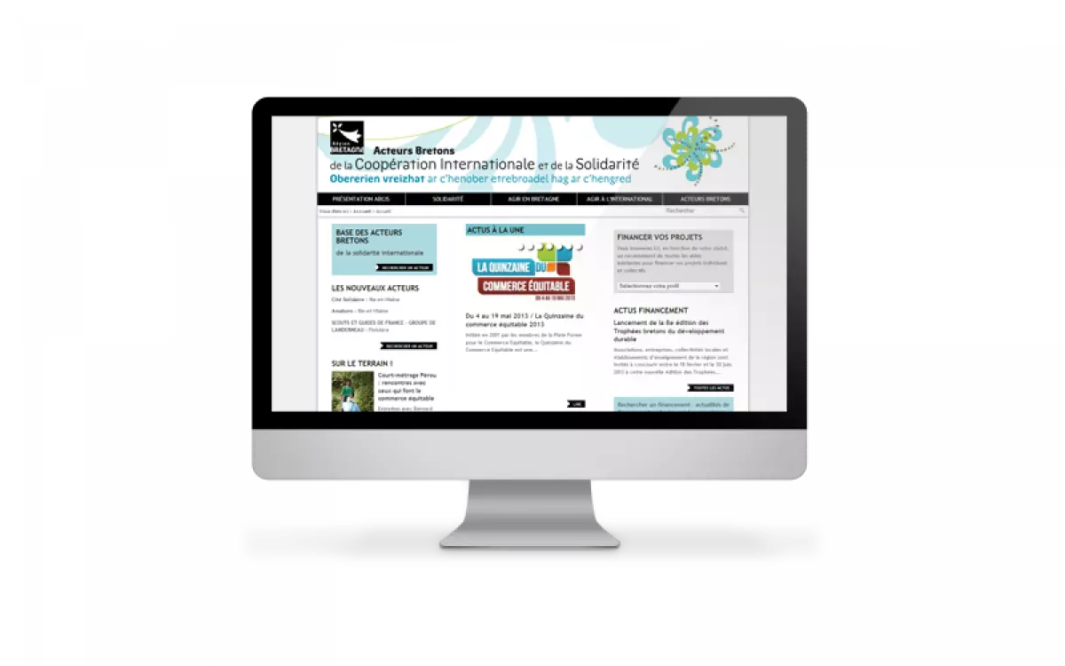 page d'accueil site internet ABCIS