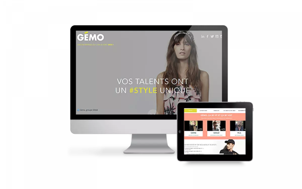Page d'accueil du site Gémo RH