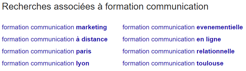 recherches associées google